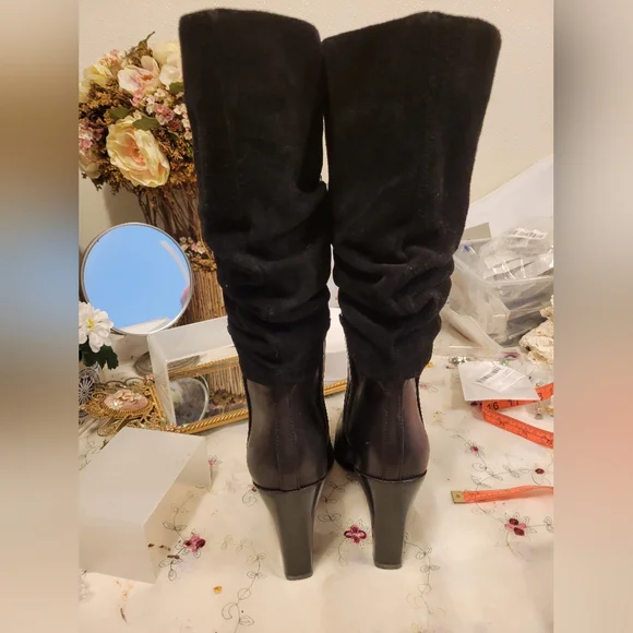 NEW DONALD PLINER Odessa LEATHER SUEDE CLASSY Elegant Knee-High Boots 6.5